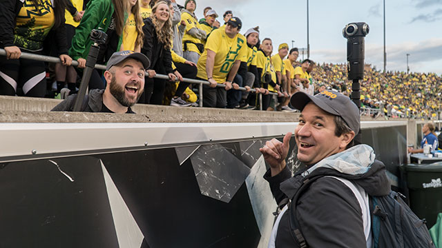 UO360 - Brad and Thomas filming the game